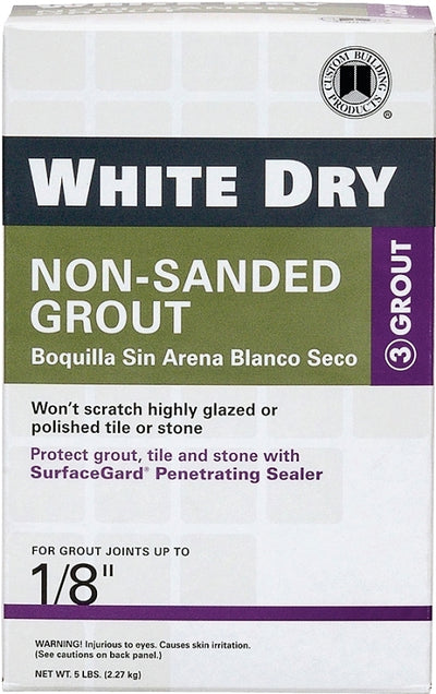 Custom Non-Sanded Grout, White, 5 lb Box