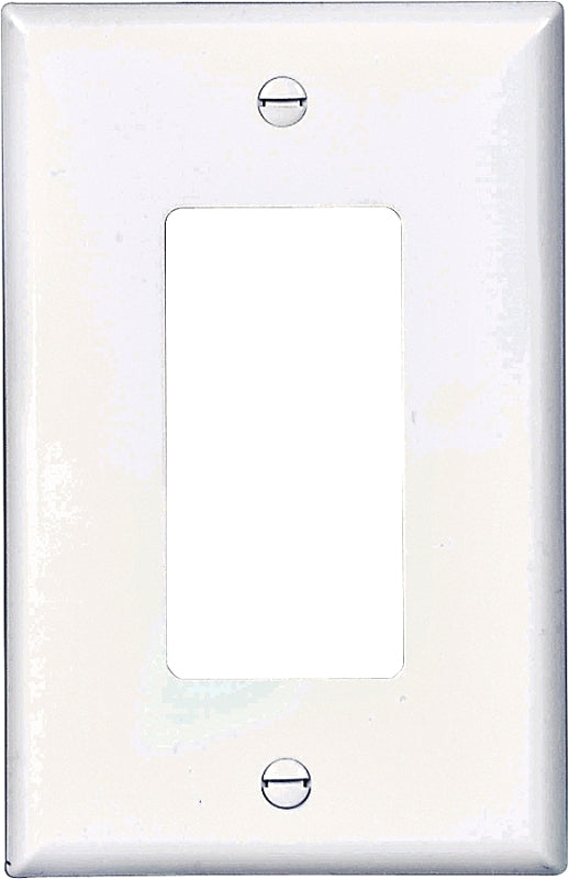 Eaton Wiring Devices Wallplate, Decorative, 4-7/8 in L, 3-1/8 in W, 1-Gang, Polycarbonate, White, High-Gloss
