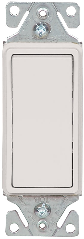 Eaton Rocker Switch, 15 A, 120/277 V, 3-Way, Push Wire Terminal, Thermoplastic Housing Material, White