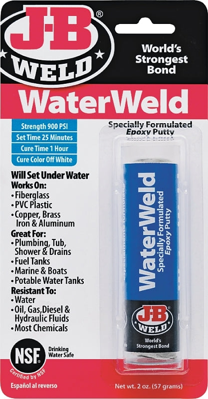 J-B Weld 8277 Epoxy Putty, Solid, White, 2 oz Pack