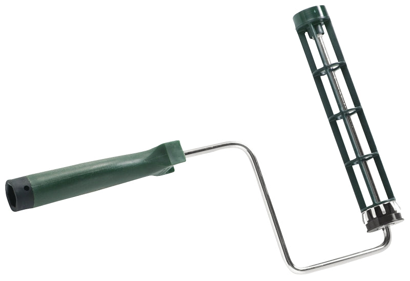 Wooster Roller Frame, 9 in L Roller, Polypropylene Handle, Threaded Handle, Green Handle