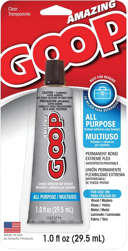 Amazing Goop 140231 All-Purpose Adhesive, Liquid, Clear, 1 oz Tube