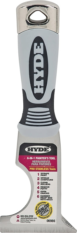 Hyde Pro Stainless Series 06986 Multi-Tool, 2-1/2 in W Blade, 1-Edge Blade, Stainless Steel Blade, Plastic Handle