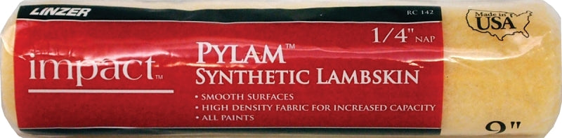 Linzer Roller Cover, 1/4 in Thick Nap, 9 in L, High-Density Polyester Cover