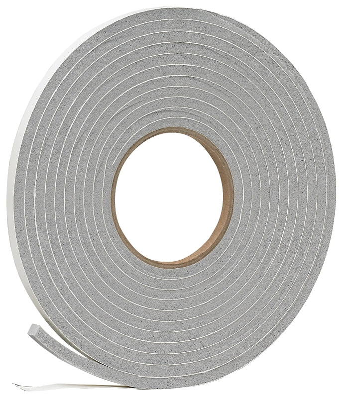 Frost King V444H Foam Tape, 3/8 in W, 17 ft L, 1/4 in Thick, Vinyl, Gray