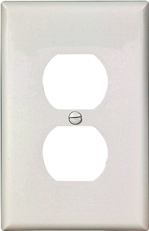 Eaton Wallplate, 6 in L, 3-1/2 in W, 1-Gang, Polycarbonate, White, High-Gloss, Screw