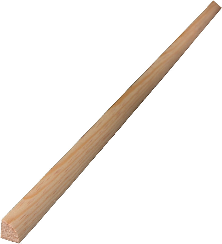 ALEXANDRIA Moulding Quarter Round Moulding, 96 in L, 1/2 in W, Pine Wood