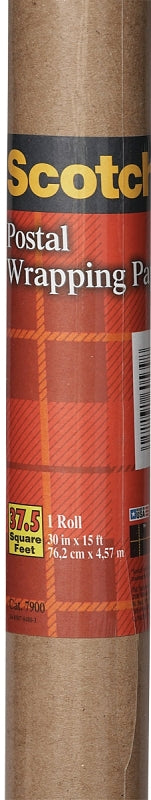 Scotch Postal Wrapping Paper, 5 yd L, 2-1/2 ft W, No 60 Kraft