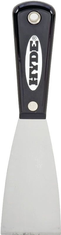 Hyde Black & Silver Series 02300 Stiff Putty Knife, 2 in W Blade, HCS Blade, Nylon Handle