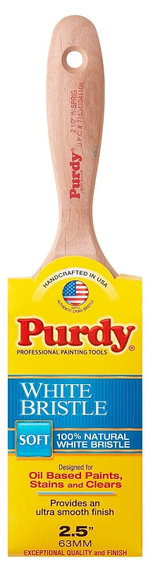 Purdy 380425 Trim Brush, Natural White, Hardwood Handle, 2-1/2 in W, Flat Brush, China Bristle, Beaver Tail Handle