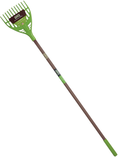 Ames 2915900 Shrub Rake, 65-1/8 in OAL, 11-Tine, Polypropylene Tine, Steel Handle, Cushion Grip Handle, 60 in L Handle