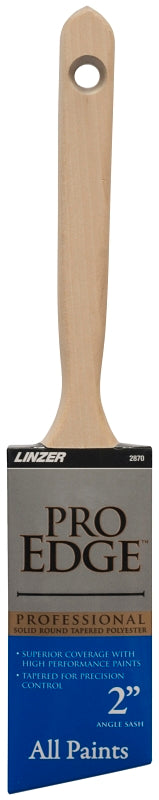 Linzer 2870-2 Paint Brush, Wood Handle, 2 in W, Extra Soft Brush, Polyester Bristle, Angle Sash Handle