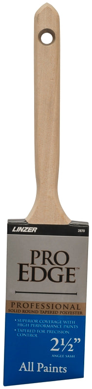 Linzer 2870-2.5 Paint Brush, Wood Handle, 2-1/2 in W, Polyester Bristle, Angle Sash Handle