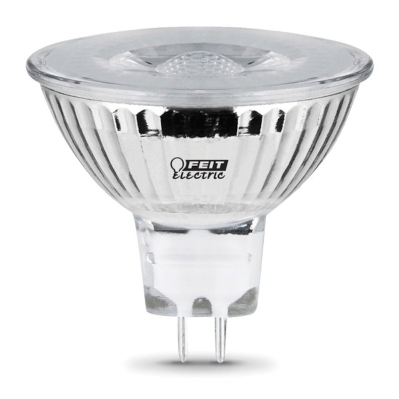 Feit Electric LED Bulb, Track/Recessed, MR16 Lamp, 50 W Equivalent, GU5.3 Lamp Base, Dimmable, Silver