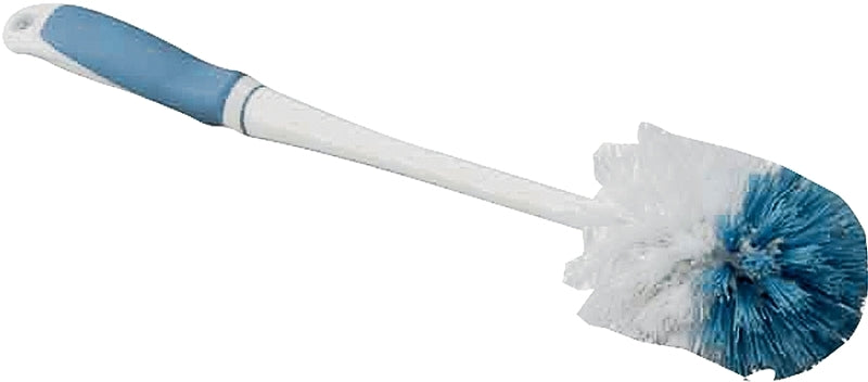Simple Spaces YB88063L Toilet Bowl Brush, 1 in L Trim, Polypropylene/PVC Bristle, Blue/White Bristle, 3 in W Brush