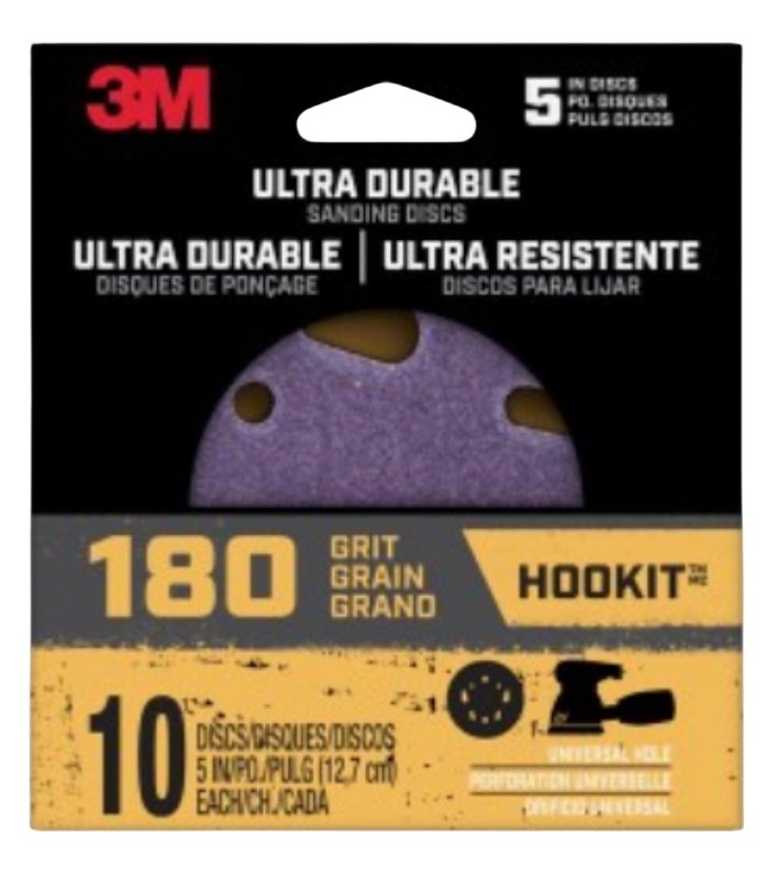 3M 27312 Power Sanding Disc, 5 in Dia, 180 Grit