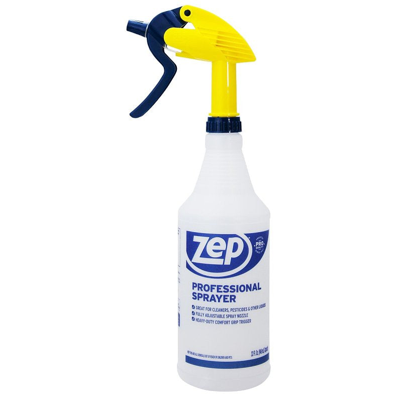 Zep HDPRO36 Spray Bottle, 32 oz, Plastic, Clear