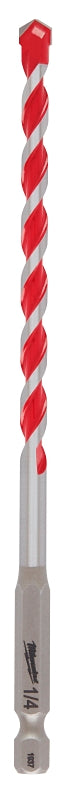 Milwaukee SHOCKWAVE 48-20-9011 Drill Bit, 1/4 in Dia, 6 in OAL, Wide Flute, 1/4 in Dia Shank, Hex Shank