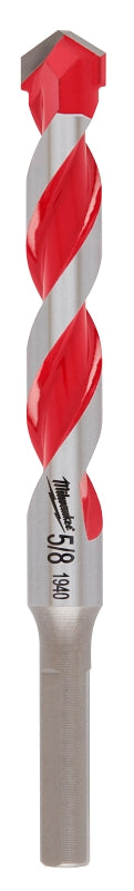Milwaukee 48-20-9040 Drill Bit with Power Tip, 5/8 in Dia, 6 in OAL, Wide Flute, 3/8 in Dia Shank, 3-Flat Shank