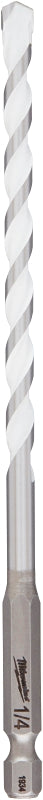 Milwaukee SHOCKWAVE Drill Bit, 1/4 in Dia, 6 in OAL, Multi-Material, Twist Flute, 1/4 in Dia Shank, Hex Shank