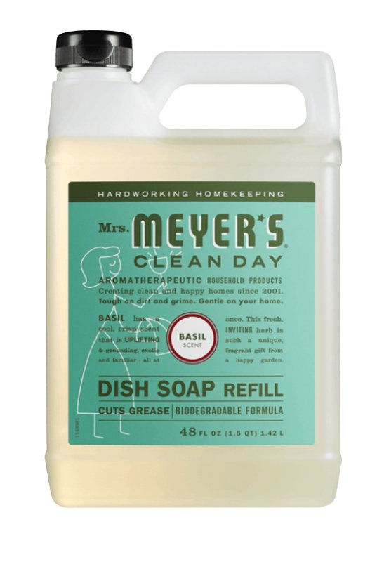 Mrs. Meyer's Clean Day Dish Soap Refill, Basil, 48 oz