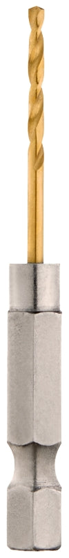 Milwaukee SHOCKWAVE 48-89-4602 Impact Drill Bit, 5/64 in Dia, 2.35 in OAL, Twist Flute, 1/4 in Dia Shank, Hex Shank