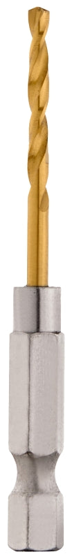 Milwaukee SHOCKWAVE 48-89-4604 Impact Drill Bit, 7/64 in Dia, 2.52 in OAL, Twist Flute, 1/4 in Dia Shank, Hex Shank
