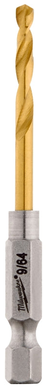 Milwaukee SHOCKWAVE 48-89-4606 Impact Drill Bit, 9/64 in Dia, 2.63 in OAL, Twist Flute, 1/4 in Dia Shank, Hex Shank