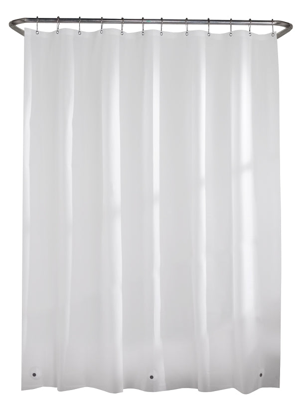 Zenna Home LPRMWWL Shower Curtain Liner, Mediumweight, 72 in L, 70 in W, PEVA, White