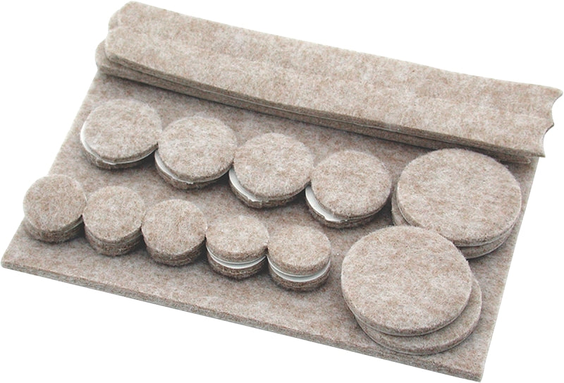 Shepherd Hardware Protective Pad Kit, Felt Cloth, Beige, 6 in L, 4-1/4 in W, Rectangular