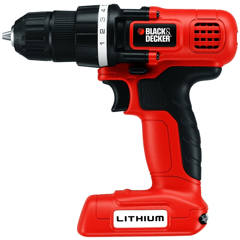 Black+Decker Drill/Driver, Battery Included, 7.2 V, 3/8 in Chuck, Keyless Chuck