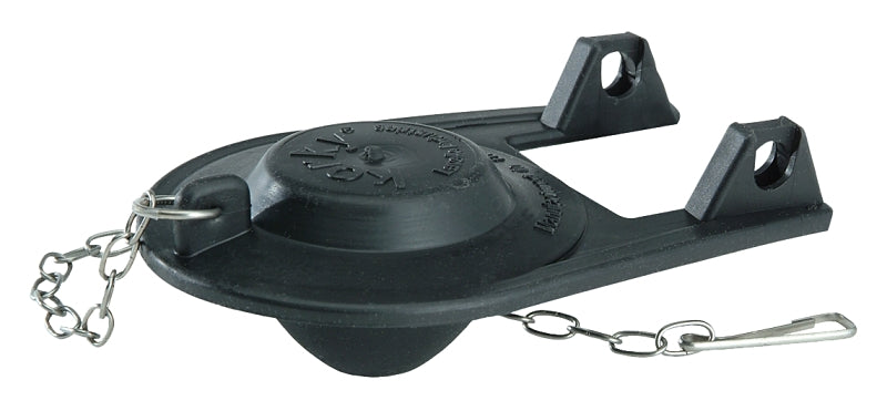 Korky Toilet Flapper, Rubber, Black, For: 2 in Plastic Flush Valves