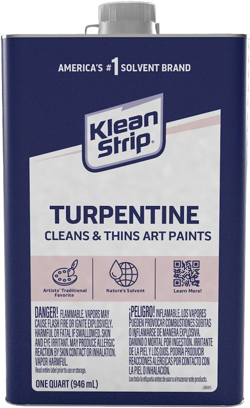 Klean Strip QGT69 Gum Spirit Thinner, Liquid, Pine, Clear, 1 qt Can