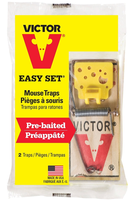 Victor Easy Set Mouse Trap, Reusable, Wood