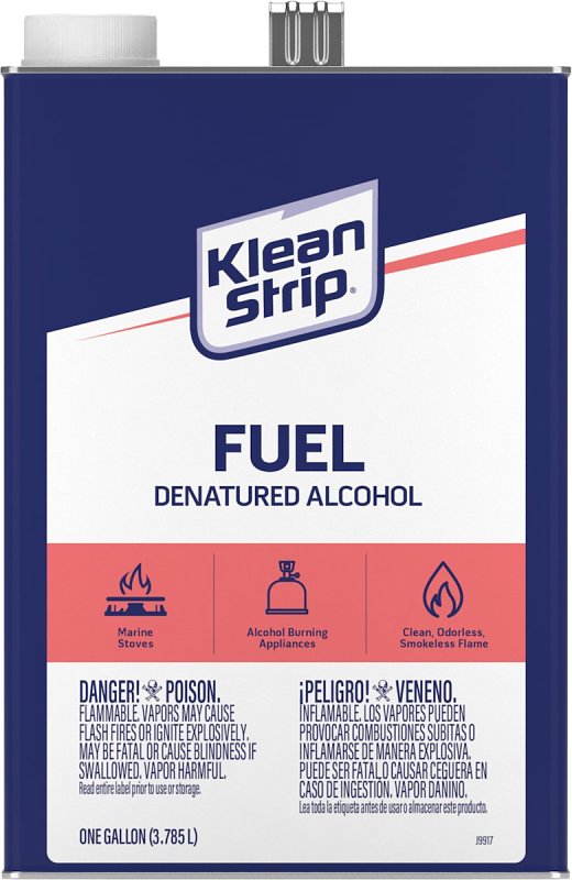 Klean Strip GSL26 Denatured Thinner, Liquid, Alcohol, Water White, 1 gal Can