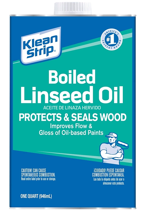 Klean Strip QLO45 Linseed Oil Thinner, Liquid, Clear Amber, 1 qt Can