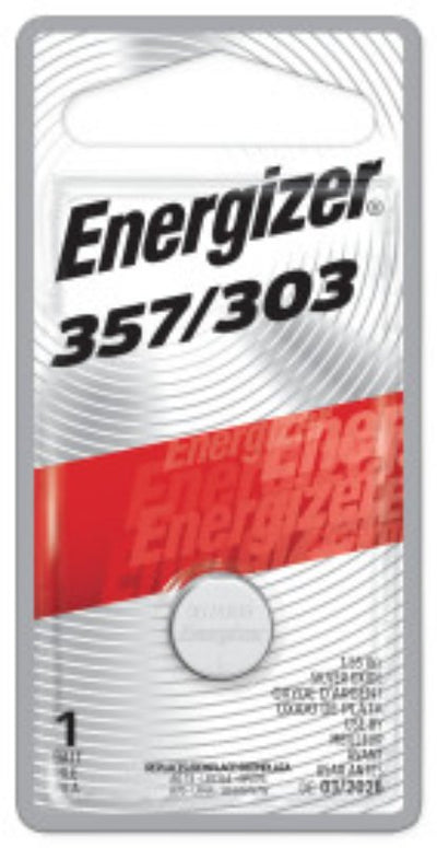 Energizer Coin Cell Battery, 1.5 V Battery, 150 mAh, Silver Oxide, 357 Battery