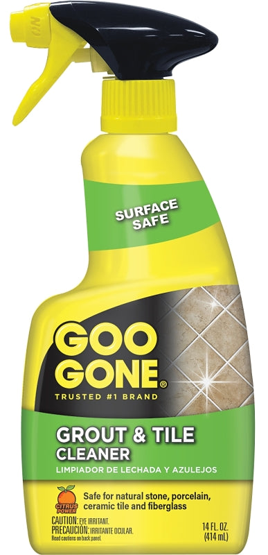 Goo Gone Grout and Tile Cleaner, 14 oz Bottle, Liquid, Citrus, Clear
