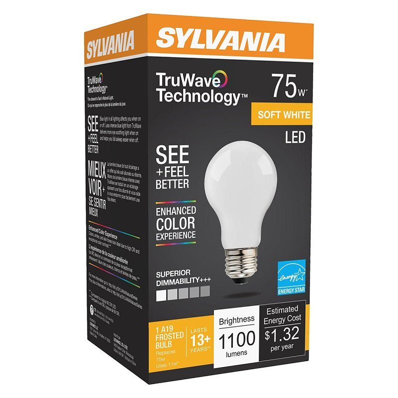 Sylvania LED Bulb, General Purpose, 1100 Lumens, 11 W, A19 Lamp, E26 Lamp Base, Dimmable, Soft White