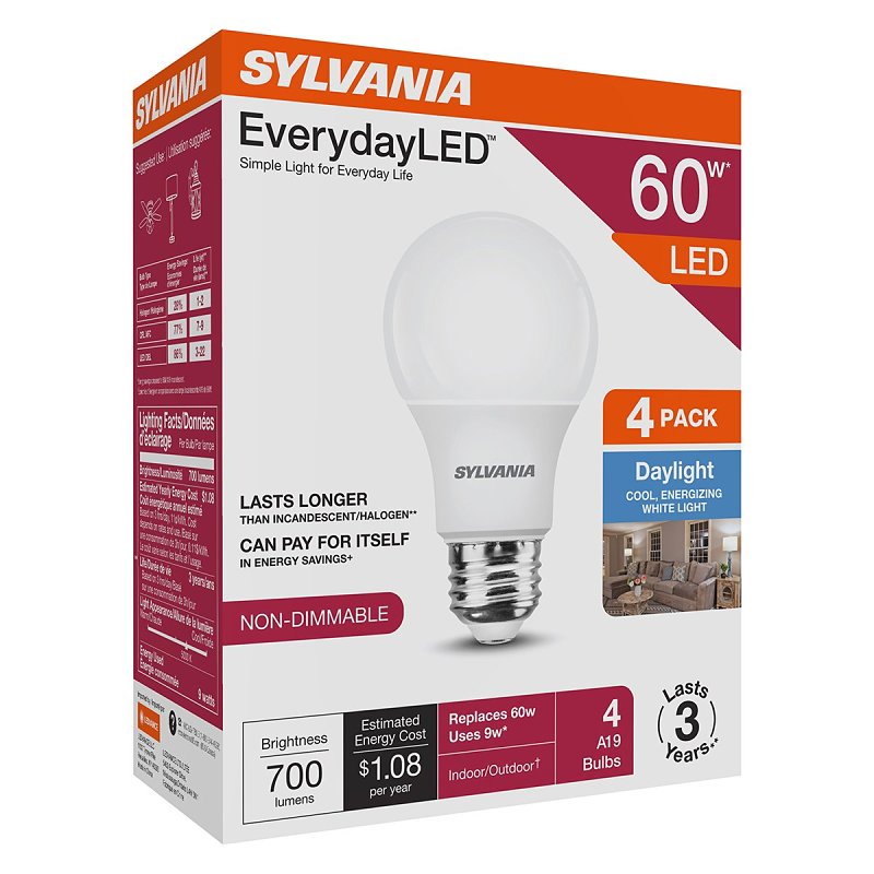 Sylvania LED Light Bulb, A19 Lamp, Daylight
