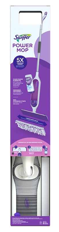 Swiffer 72417 PowerMop Multi-Surface Kit for Floor Cleaning, 9.7 oz Bottle, Pleasant, Clear