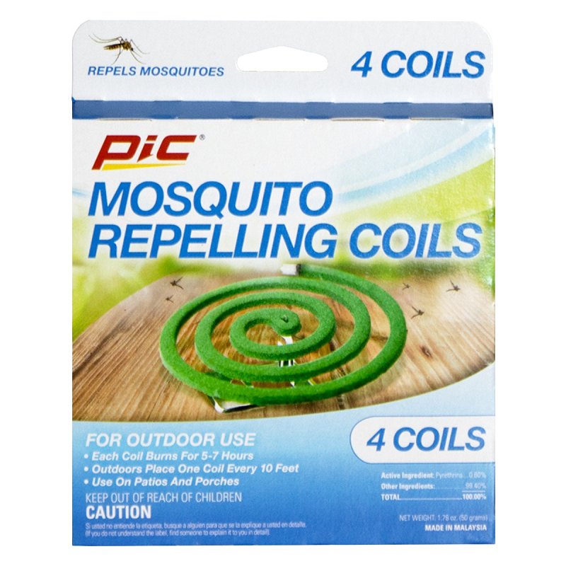 PIC Mosquito Repelling Coil, Includes: (4) Mosquito Coils and (2) Stands