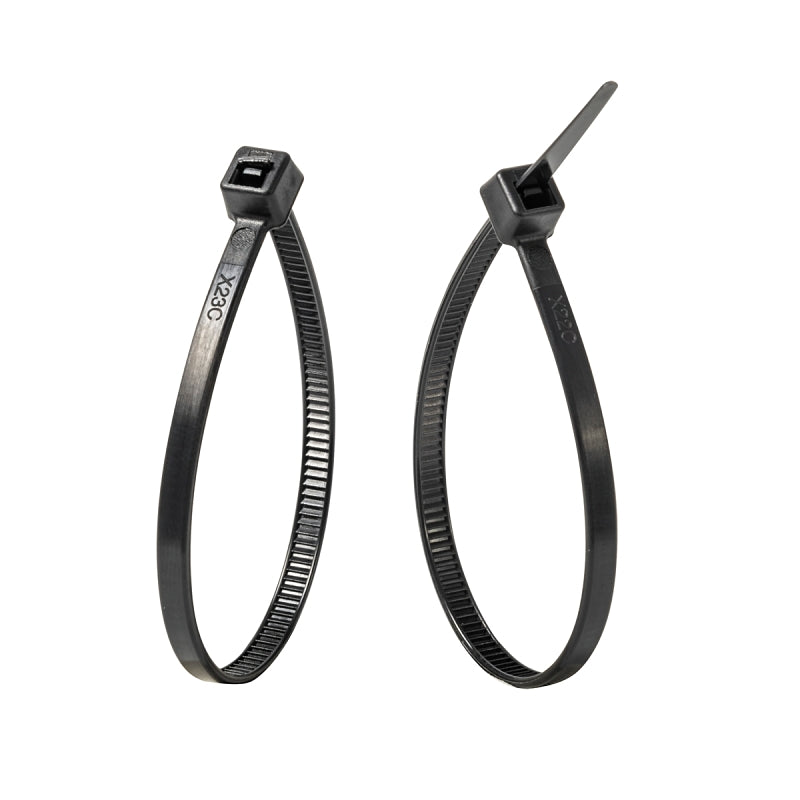 Gardner Bender Cable Tie, 0.22 in Max Bundle Dia, Double-Lock Locking, 6/6 Nylon, Black, 6 in L, 100/PK