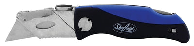 Sheffield Utility Knife, 2-1/2 in L Blade, Stainless Steel Blade, Curved Handle, Blue/Green/Red/Yellow Handle