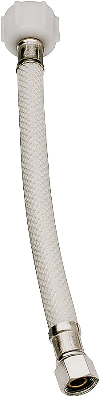 Plumb Pak EZ Series PP23870 Toilet Supply Tube, 9 in L, 3/8 in Inlet, Compression Inlet, 7/8 in Outlet, Ballcock Outlet