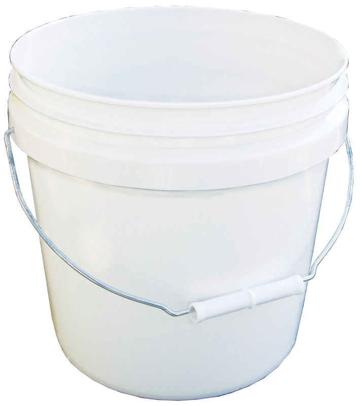 Leaktite-IPL Plastics Paint Pail, 2 gal Capacity, HDPE, White