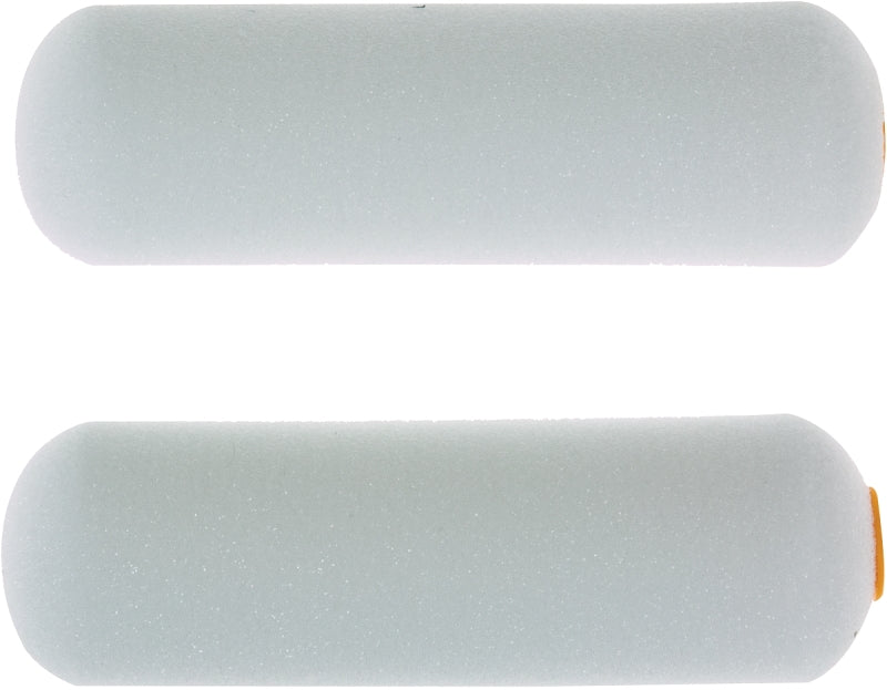 Linzer Roller Cover, White, 1/4 in Thick Nap, 4 in L, Foam Cover, 2PK