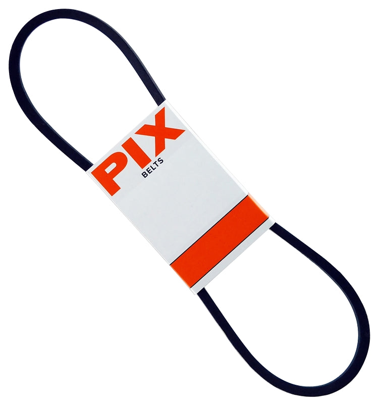 PIX A75/4L770 V-Belt, 77 in Outside Circumference, Molded Cog, 1/2 in W, Black