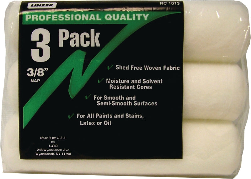 Linzer RC1013 Roller Cover, 3/8 in Thick Nap, 9 in L, Fabric Cover