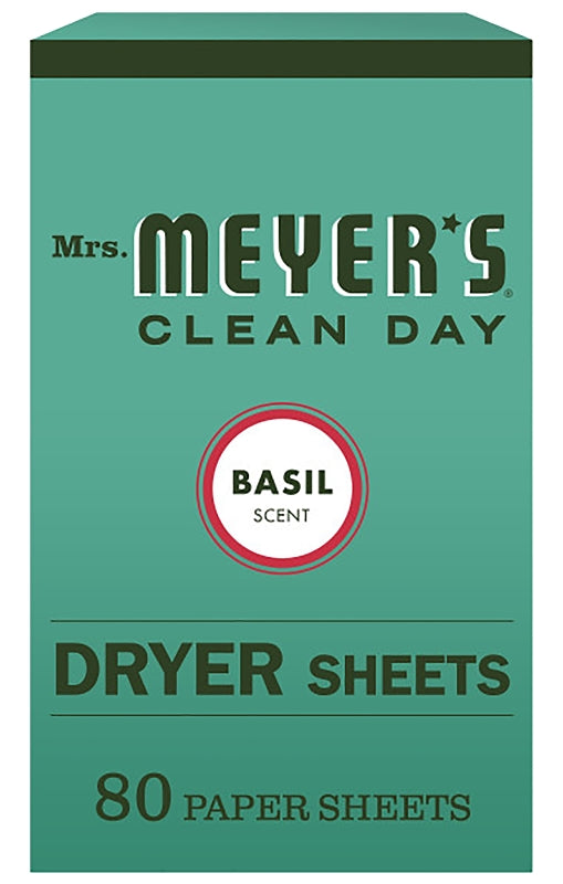 Mrs. Meyer's Clean Day Dryer Sheets, Basil, 80 Count
